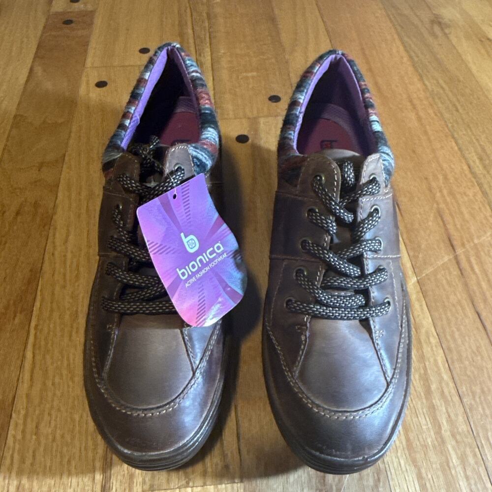 Bionica Women’s Gervais Brown Leather Comfort Oxford Walking Shoes Sz 9